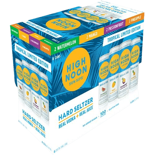 HIGH NOON VODKA SELTZER "TROPICAL PACK" (8 CANS)