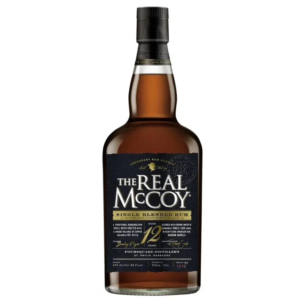 THE REAL MCCOY 12 YEAR SINGLE BLENDED RUM 750ML